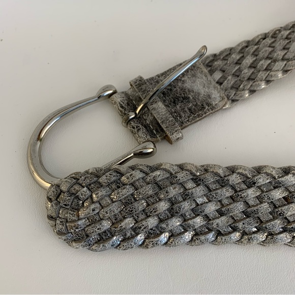 Michael Kors Silver Distressed Woven Belt - Picture 2 of 5